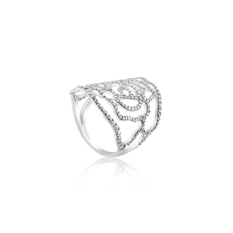 Bague Camelia Excellence Argent 925 Rh Bague Camelia Excellence Argent 925 Rh