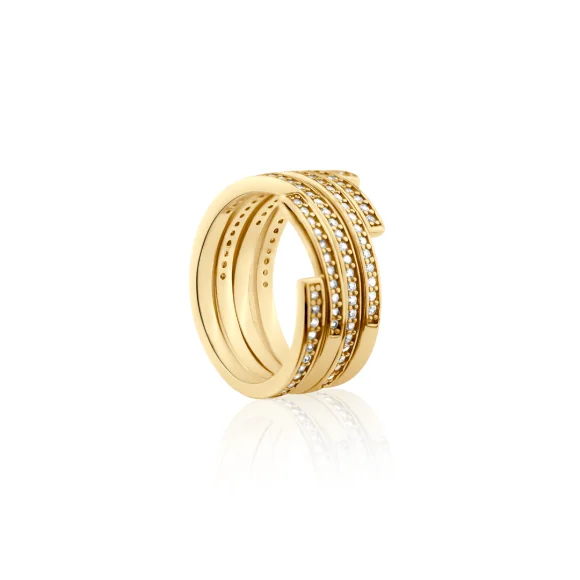 Bague Excellence Plaqué Or 18K 3Mic