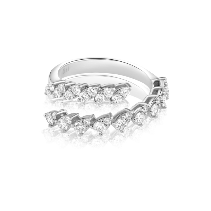 Bague illusion Excellence Or gris 750/1000 & Diamants