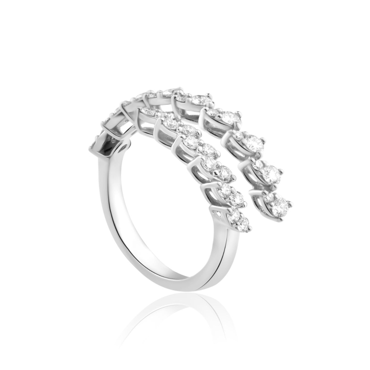 Bague illusion Excellence Or gris 750/1000 & Diamants 2