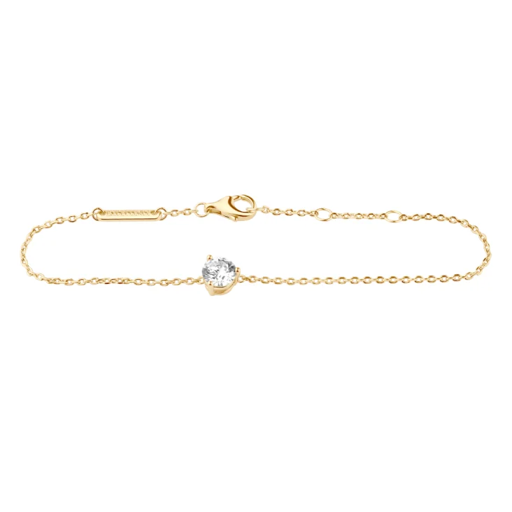 Gourmette solitaire Excellence Plaqué Or 18K 3Mic