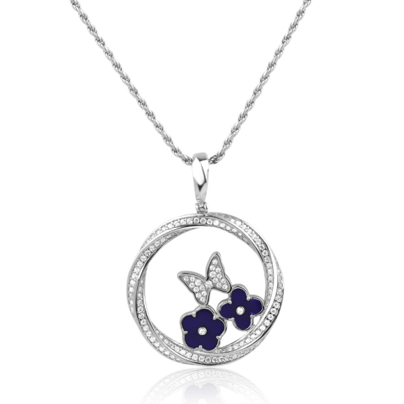 Pendentif twist Excellence Argent 925 Rh & LPS