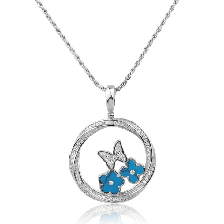 Pendentif twist Excellence Argent 925 Rh & TRQ