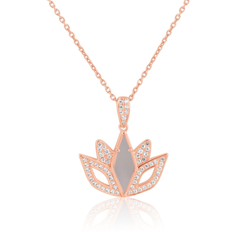 Pendentif Tulipe Excellence Argent 925 R.Gold & MOP