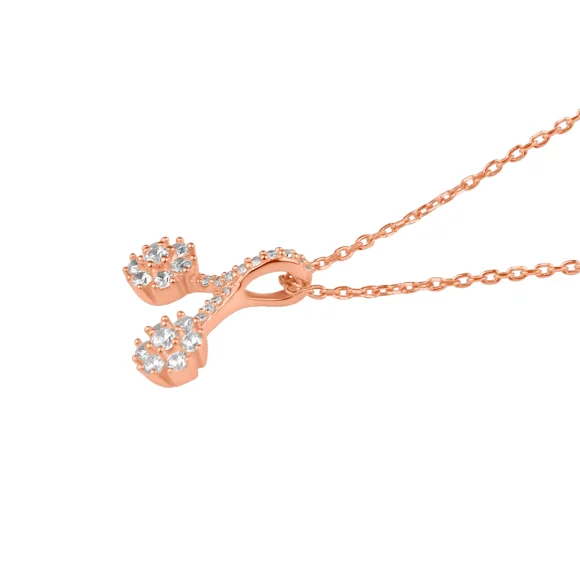 Pendentif double marguerite Excellence Argent 925 R.Gold