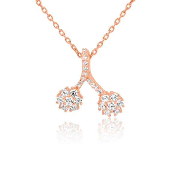 Pendentif double marguerite Excellence Argent 925 R.Gold