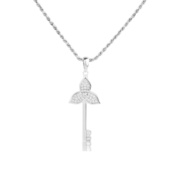 Pendentif Key Flower Excellence Argent 925 Rh