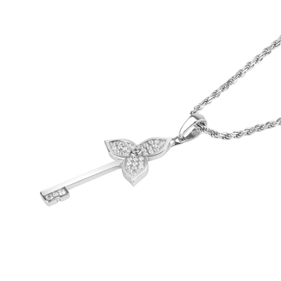 Pendentif Key Flower Excellence Argent 925 Rh