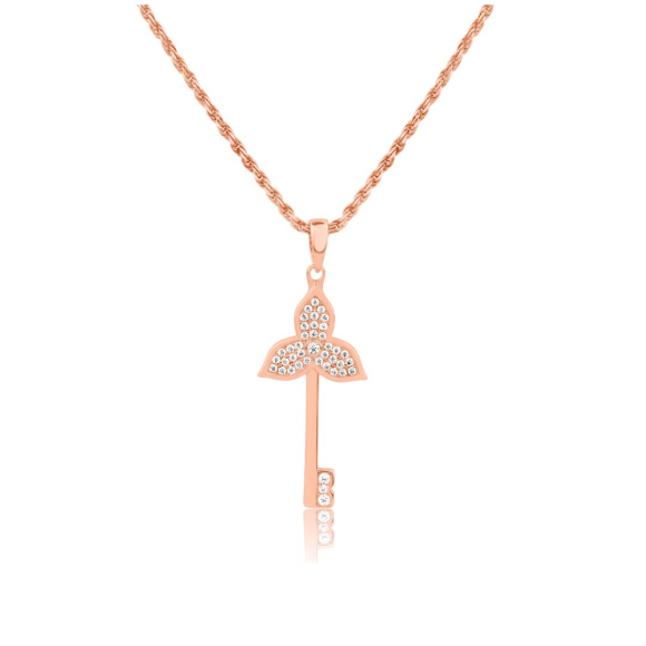 Pendentif key Flower Excellence Argent 925 R.Gold