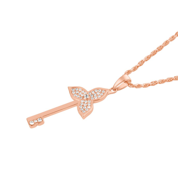 Pendentif key Flower Excellence Argent 925 R.Gold