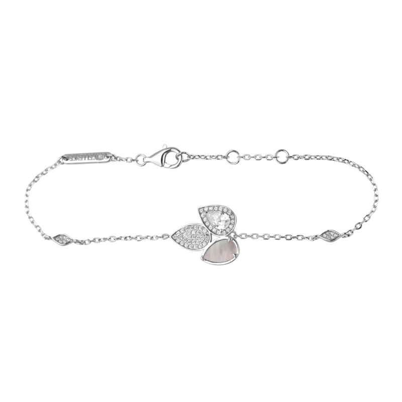 Gourmette Tulipe Excellence Argent 925 Rh & MOP