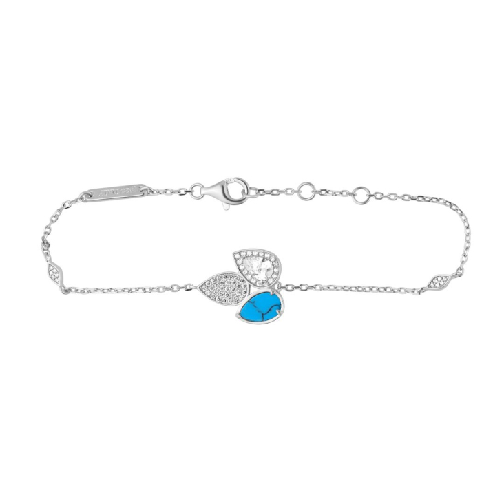 Gourmette Tulipe Excellence Argent 925 Rh & TRQ