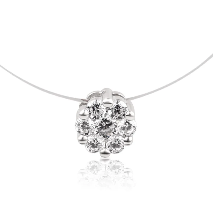 Pendentif marguerite Excellence Argent 925 Rh 2