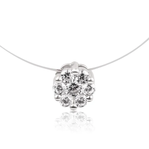 Pendentif marguerite Excellence Argent 925 Rh