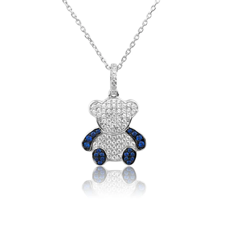 Pendentif nounours Excellence Argent 925 Rh & BL