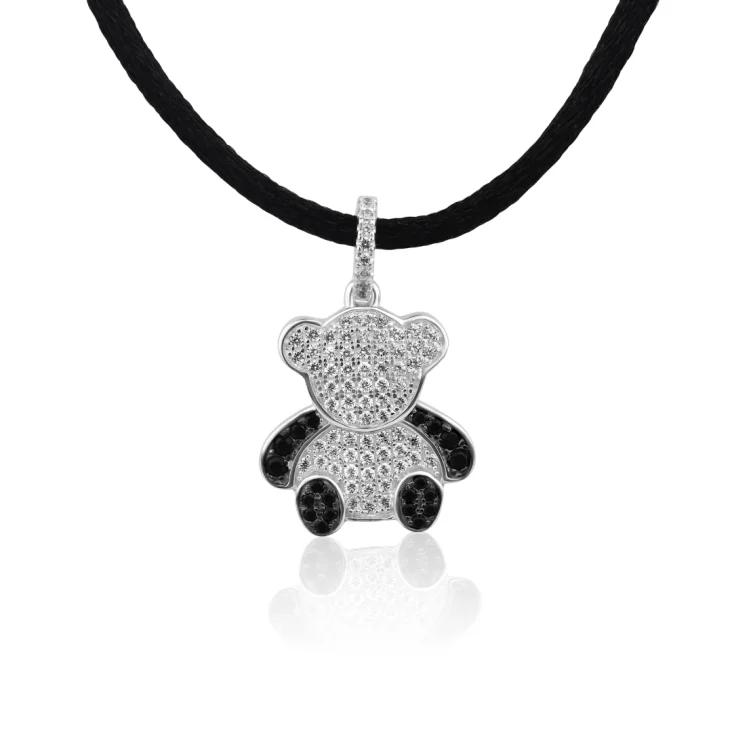 Pendentif nounours Excellence Argent 925 Rh & BK