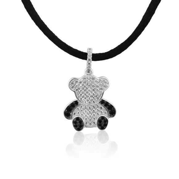 Pendentif nounours Excellence Argent 925 Rh & BK