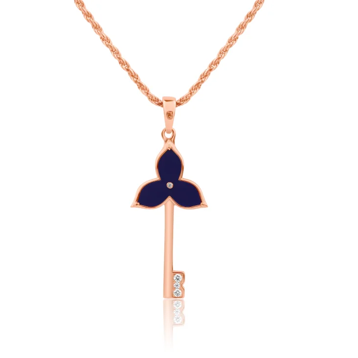 Pendentif Key Flower Excellence Argent 925 R.Gold & LPS