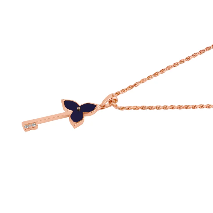 Pendentif Key Flower Excellence Argent 925 R.Gold & LPS 2