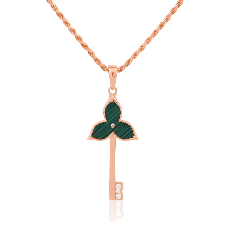 Pendentif Key Flower Excellence Argent 925 R.Gold & MLK