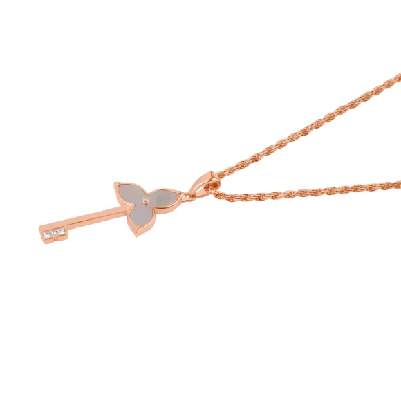 Pendentif Key Flower Excellence Argent 925 R.Gold & MOP