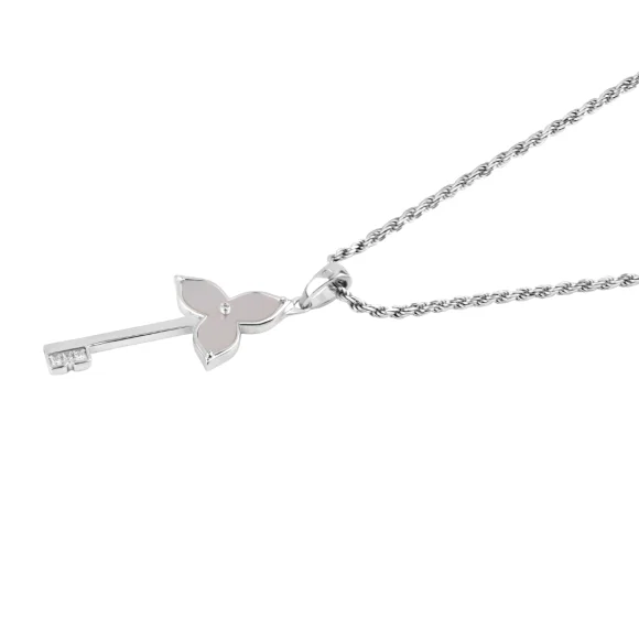 Pendentif Key Flower Excellence Argent 925 Rh & MOP
