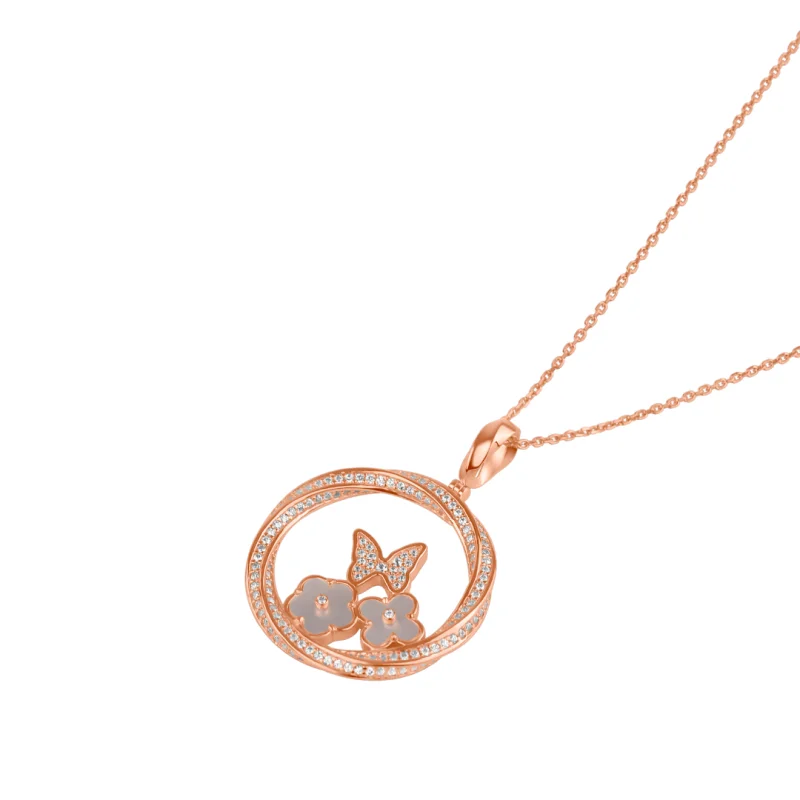 Pendentif twist Excellence Argent 925 R.Gold & MOP