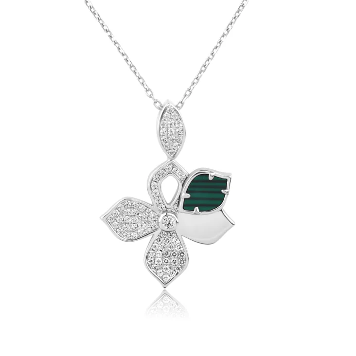 Pendentif Trèfle Excellence Argent 925 Rh & MLK