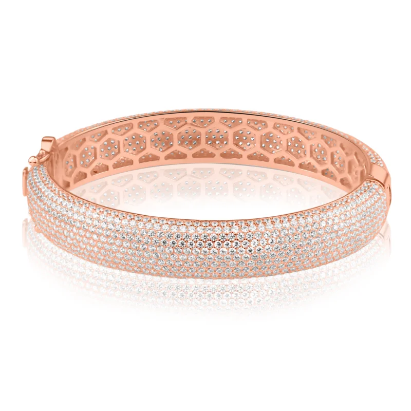 Bracelet pavé rhodié en rose Bracelet pavé rhodié en rose