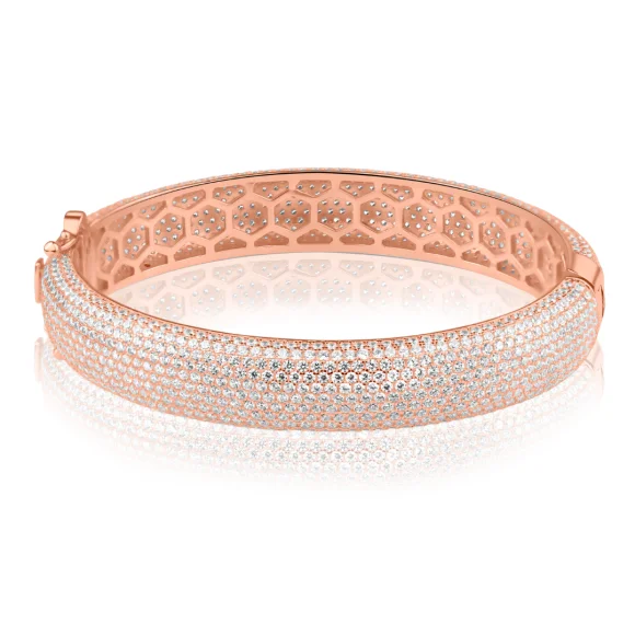 Bracelet pavé rhodié en rose
