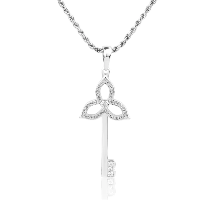 Pendentif Key Flower Excellence Argent 925 Rh
