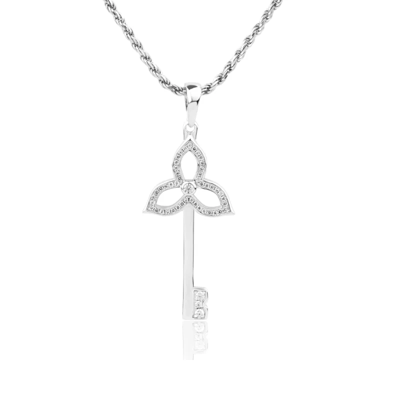 Pendentif Key Flower Excellence Argent 925 Rh