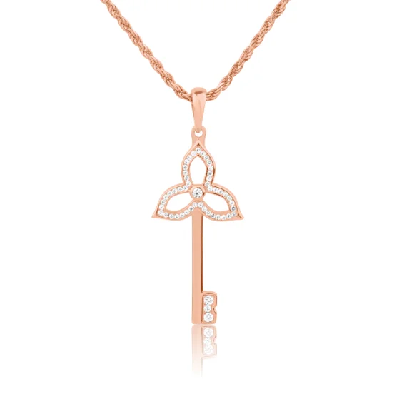 Pendentif Key Flower Excellence Argent 925 R.Gold