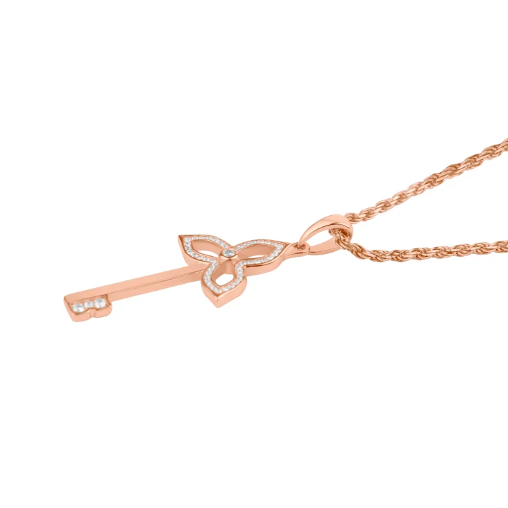 Pendentif Key Flower Excellence Argent 925 R.Gold 2