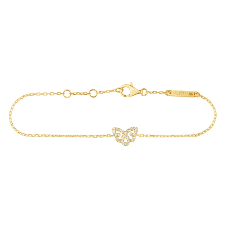 Gourmette papillon Excellence Plaqué Or 18K 3Mic