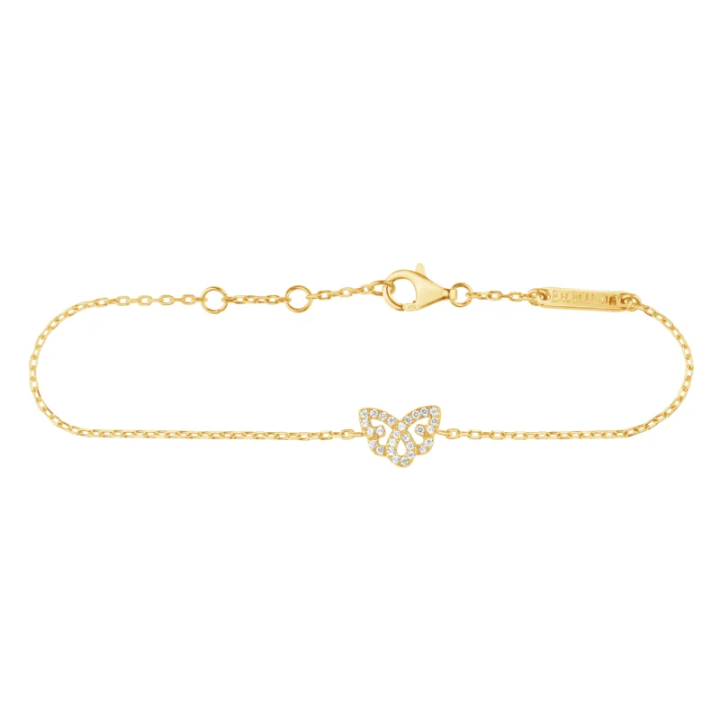 Gourmette papillon Excellence Plaqué Or 18K 3Mic