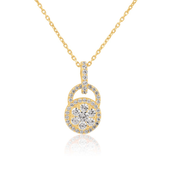 Pendentif marguerite Excellence Plaqué Or 18K 3Mic