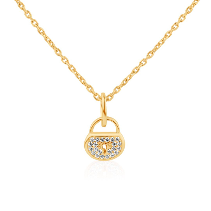 Pendentif cadenas Excellence Plaqué Or 18K 3Mic