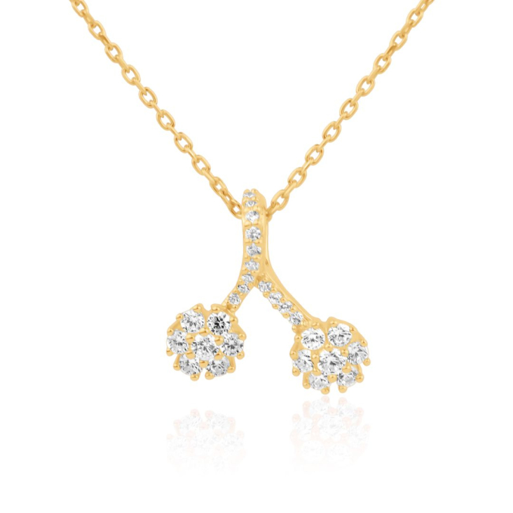 Pendentif double marguerite Excellence Plaqué Or 18K 3Mic