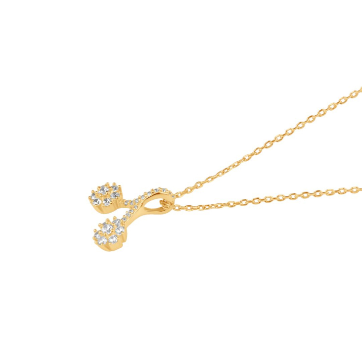 Pendentif double marguerite Excellence Plaqué Or 18K 3Mic 2