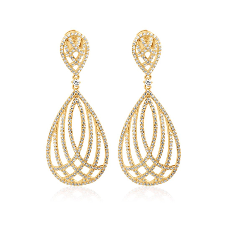 Boucles d'oreilles ovale pendantes