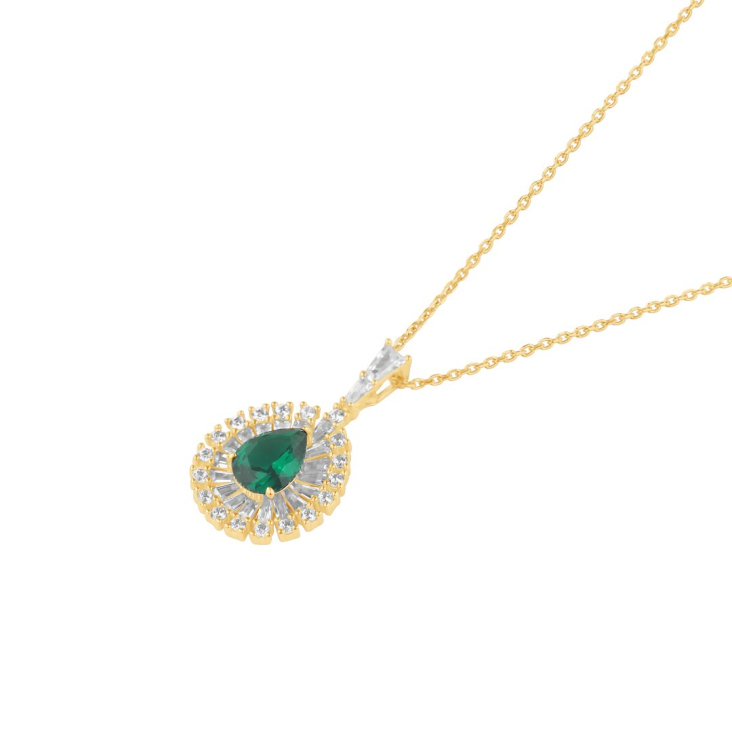 Pendentif poire Excellence Plaqué Or 18K 3Mic & BLU SPN 2