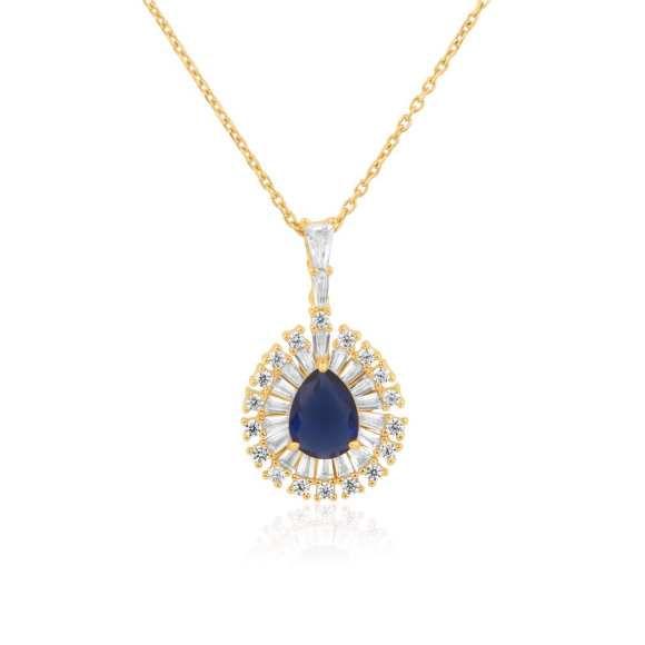 Pendentif poire Excellence Plaqué Or 18K 3Mic & BLU SPN