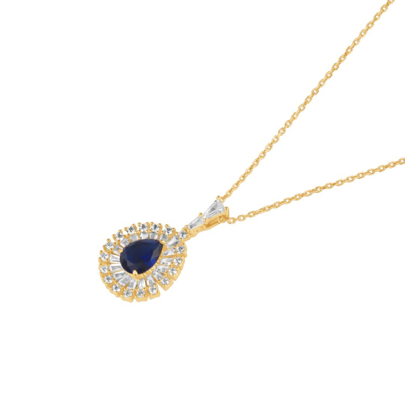 Pendentif poire Excellence Plaqué Or 18K 3Mic & BLU SPN