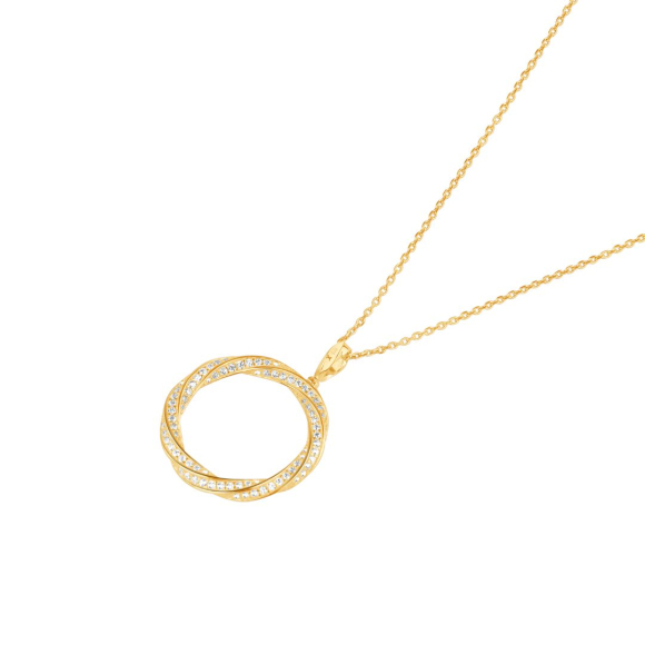Pendentif twist Excellence Plaqué Or 18K 3Mic