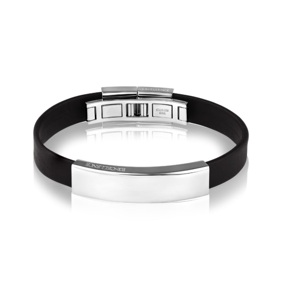 Bracelet Excellence Acier 316L & cuir marron