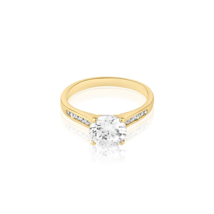 Solitaire Excellence Plaqué Or 18K 3Mic