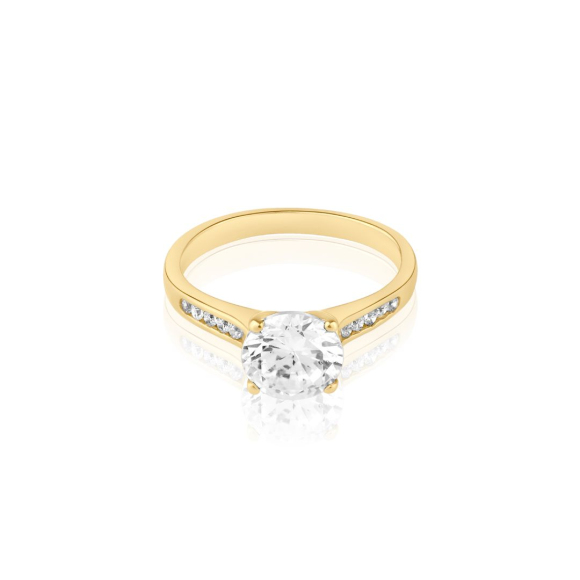 Solitaire Excellence Plaqué Or 18K 3Mic