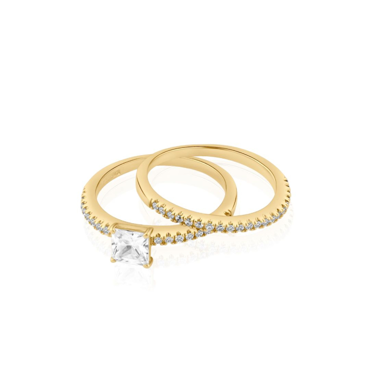 Solitaire & Alliance Excellence Plaqué Or 18K 3Mic 2