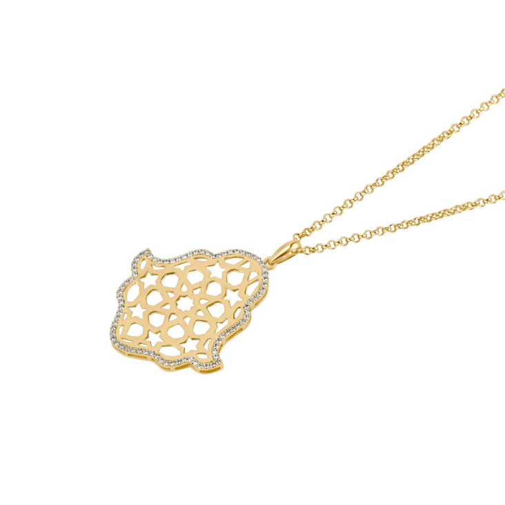 Pendentif khmissa Excellence Or jaune 750/1000 & Diamants 2